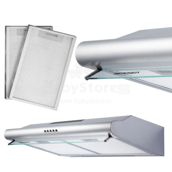 Zem skapja virtuves nosūcējs - izsūcējs 50 cm Berdsen BE-10-A INOX