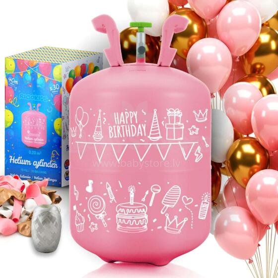 Helium tank 0.20 m3 with balloons and ribbon Ricokids