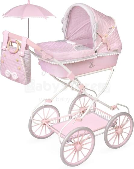 DeCuevas Toys Sophie Art.81075 Leļļu rati ar kulbiņu un somu