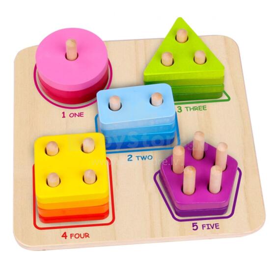 TOOKY TOY Wooden Geometric Sorter Learning Shapes and Counting