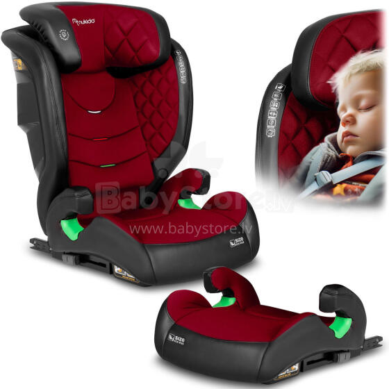 Nukido Louis auto sēdeklis melns-sarkans 15-36 kg ISOFIX