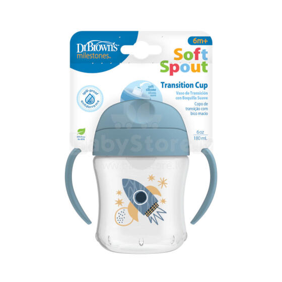 Dr. Brown TC61004 Soft Spout Cup 180ml Blue 6m+