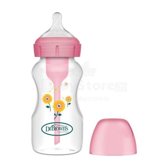 WB91801 WIDE NECK BOTTLE 270ML OPTIONS PLUS SUNFLOWERS PINK