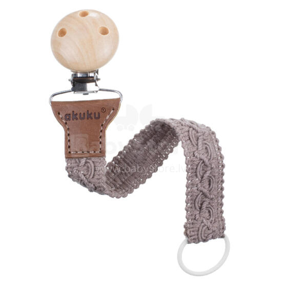 AKUKU A0716 Ribbon / Pacifier Holder Cotton Beige