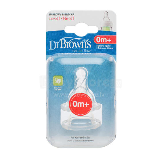 Dr. Brown's 302 Silicone Nipple for Standard Bottle Level 1 2-Pack
