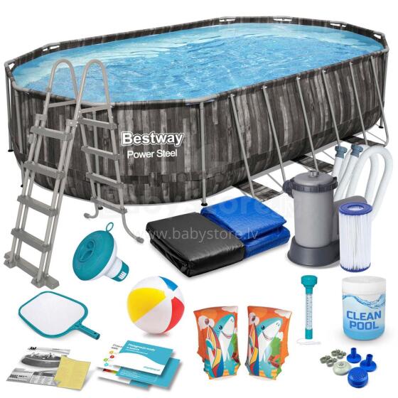 Bestway 5611R 610 x 366 x 122 см Каркасный бассейн 18 в 1