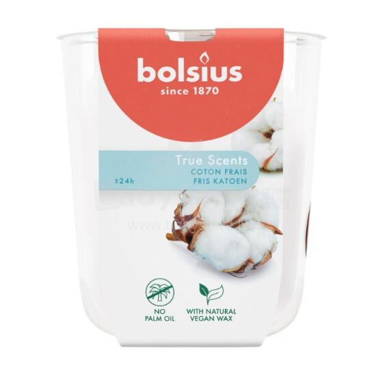 Svece arom. stikla gl. True Scents &Oslash;80x73mm fresh cotton