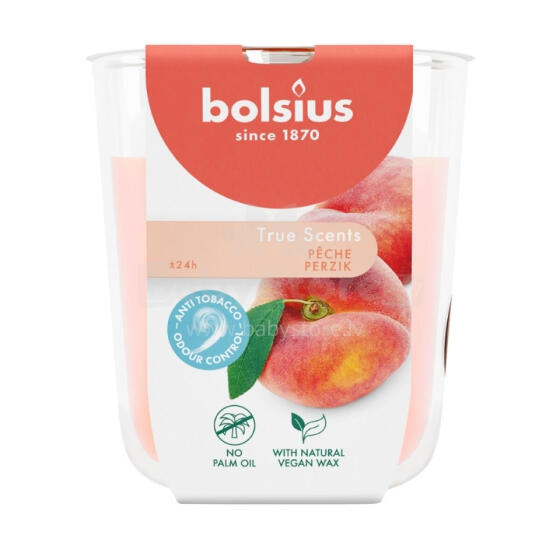 Svece arom. stikla gl. True Scents &Oslash;80x73mm peach 