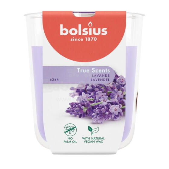 Svece arom. stikla gl. True Scents &Oslash;80x73mm lavender 