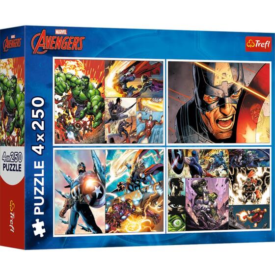 TREFL AVENGERS Pužļu komplekts 4x250 gab.