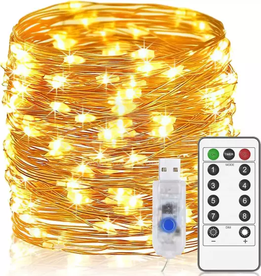 Home Company USB Fairy Light String Art.273036 Рождественская гирлянда из светодиодов с питанием от USB, теплый белый свет, 30 метра, 300 светодиодов.