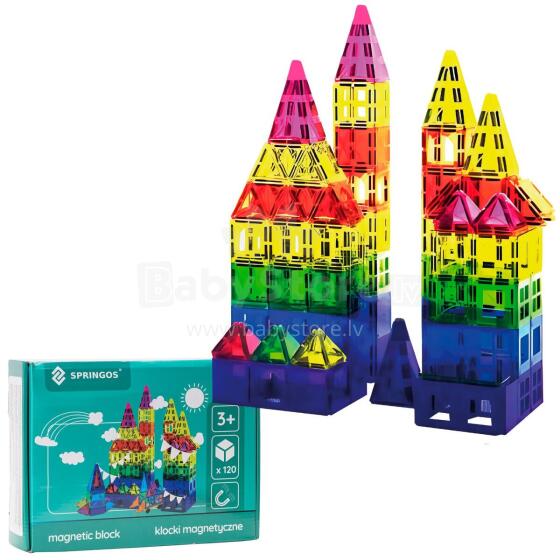 Magnētiskais konstruktors 120 daļas Springos KG0049