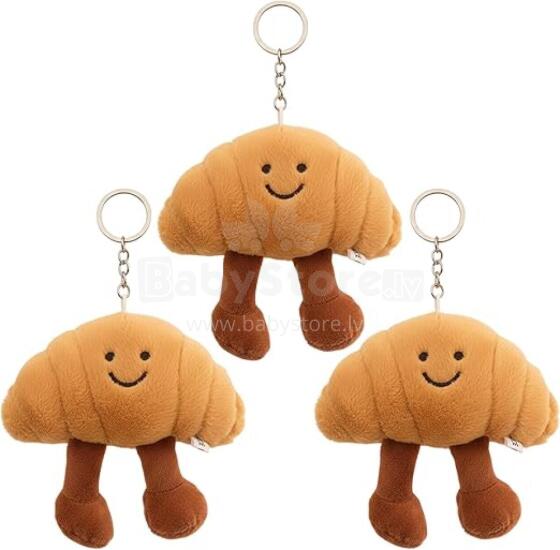 Jellycat Croissant,  Key Ring, Plush Key Ring,Key Chain, Cute Design Croissant Cuddly Toy for Bags Decoration and Pack of 3