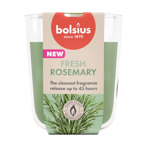 Svece arom. stikla gl. True Scents &Oslash;80x73mm rosemary 