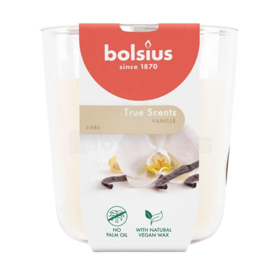 Svece arom. stikla gl. True Scents &Oslash;97x85mm vanilla 