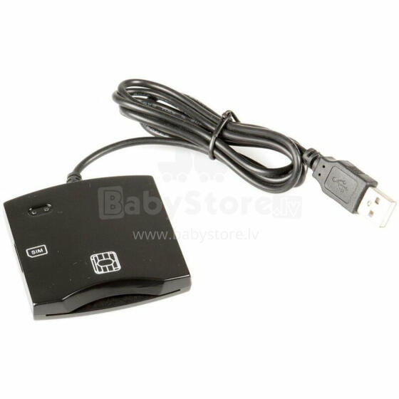 Fusion ID Karšu Lasītājs PC / SC / CCID ISO7816 USB (+SIM) Melns