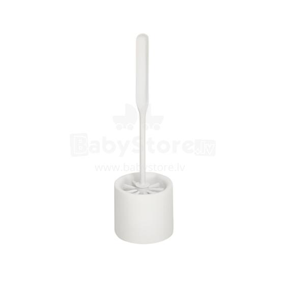 Туалетная щетка с держателем, современная, белая.