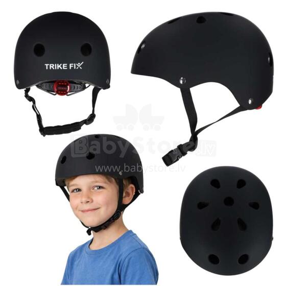 Ikonka Trike Fix Art.KX2814_4 Black bērnu velosipēdu ķivere regulējama LED S 48-54cm melna