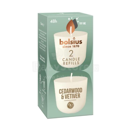 Candles Clean Light refill candles 2 pcs. cedarwood &amp;amp; vetiver
