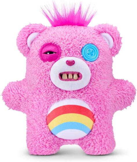 Fuggler Care Bears 23 cm Plush Toy (Cheer Bear) by ZURU - Funny Ugly Monster Cuddly Toy with Human-like Teeth, Collectable Plush for Children, Teenagers, Adults & Crossover Fans