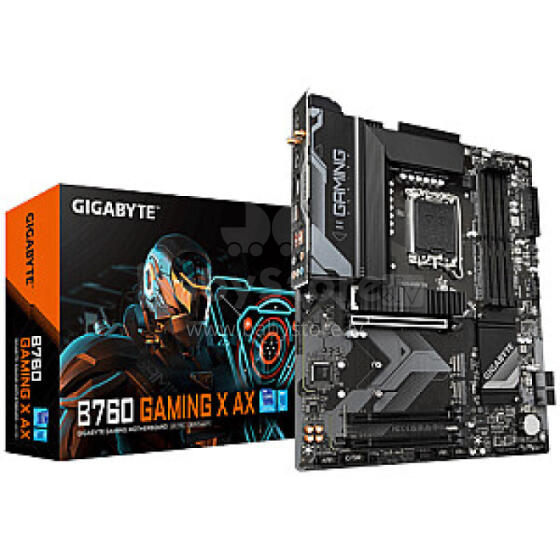 Gigabyte B760 GAMING X AX 1.1 M/B Processor family Intel, Processor socket  LGA1700, DDR5 DIMM, Memory slots 4, Supported hard disk drive interfaces 	SATA, M.2, Number of SATA connectors 4, C