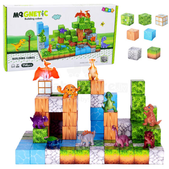 Magnetic Construction Blocks Cubes Square World 3D 114 pcs.