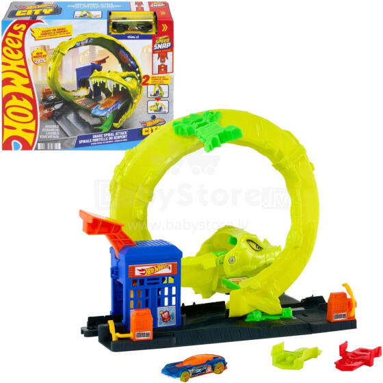 HOT WHEELS CITY ZAKRĘCONY TOR WĘŻA+AUTO