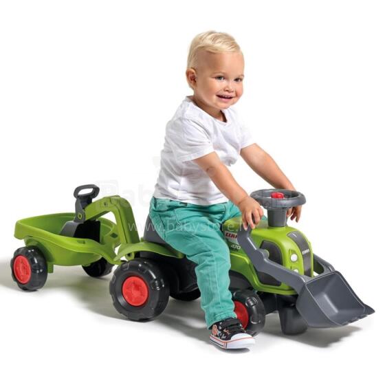 FALK Ride-On Baby Claas Traktors ar Ekskavatora Kausu un Piekabi