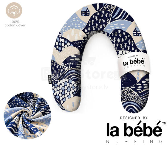 La Bebe™ Rich Maternity Pillow Art.00608159 Nordic Hills. Подковка для сна, кормления малыша 30x104 cm
