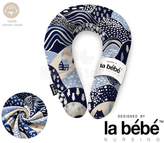 La Bebe™ Snug Maternity Pillow Art. 00608159 Nordic Hills. Подкова для сна / кормления малыша, 20x70 см