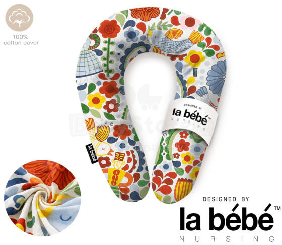 La Bebe™ Snug Maternity Pillow Art. 60608156 Nordic Bloom. Pillow for Baby Sleep & Feeding, 20×70 cm
