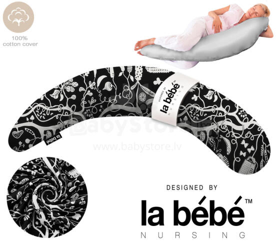 La Bebe™ Moon Cotton Maternity Pillow Art.20608144 Nordic Night. Большая подушка для беременных с наполнителем из Memory Foam (особенно мягкий и тихий наполнитель)
