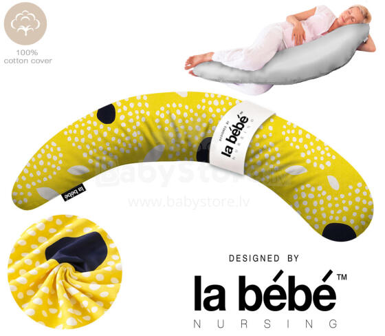 La Bebe™ Moon Cotton Maternity Pillow Art. 70608146 Nordic Seeds. Liels spilvens grūtniecēm ar memory putām (īpaši mīksts un kluss pildījums, kas pielagojas ķermenim)