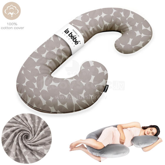 La Bebe™ Maternity Pillow Cotton Sì -Duo Art.80579836 Nordic Pebbles. Daudzfunkcionāls spilvens/pakavs grūtniecēm, ar memory foam