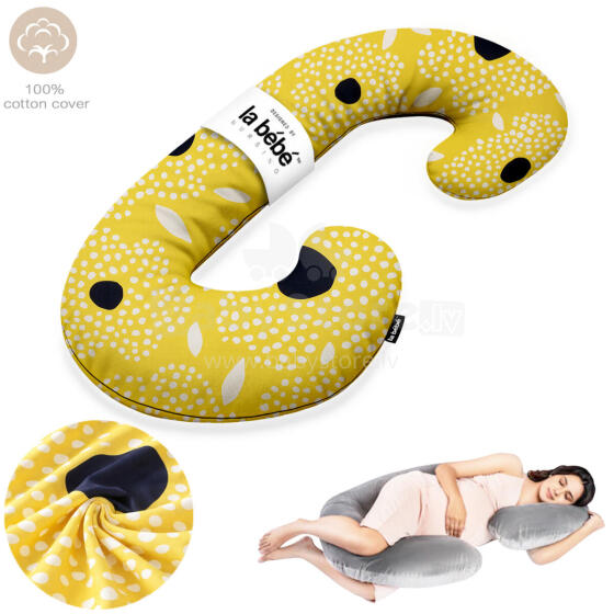 La Bebe™ Maternity Pillow Cotton Sì -Duo Art.70608146 Nordic Seeds. Daudzfunkcionāls spilvens/pakavs grūtniecēm, ar memory foam