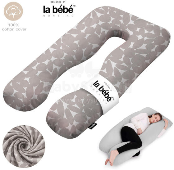 La Bebe™ Cushy Maternity Pillow Art. 80579836 Nordic Pebbles. Daudzfunkcionāls spilvens grūtniecēm (U Shaped), sintepona pildīšana, 155x80cm
