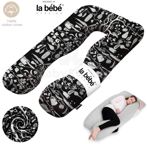 La Bebe™ Cushy Maternity Pillow Art. 20608144 Nordic Night. Daudzfunkcionāls spilvens grūtniecēm (U Shaped), sintepona pildīšana, 155x80cm