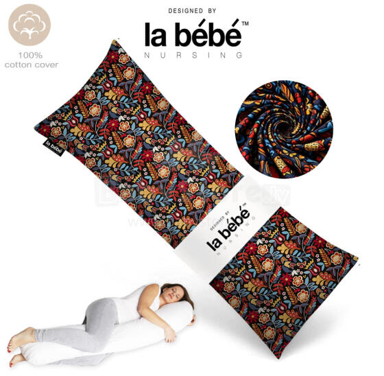 La Bebe™ Easy Maternity Pillow Art. 40579838 Nordic Florals. Memory Foam  Многофункциональная подушка для сна с наполнителем из Memory Foam (особенно мягкий и тихий наполнитель) 135 x 40 cm