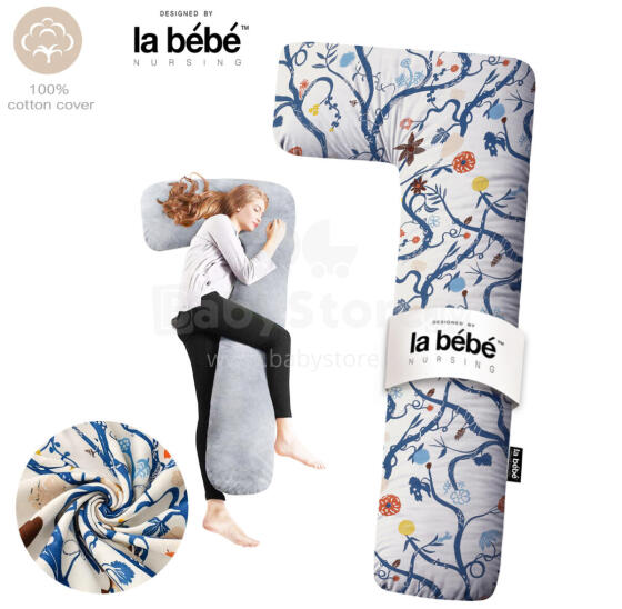 La Bebe™ Flopsy Pillow Art.50608147 Nordic Branches. Cotton Nursing Maternity, 180 см