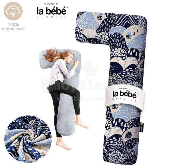 La Bebe™ Flopsy Pillow Art.00608159 Nordic Hills. Cotton Nursing Maternity Memory foam, 180 см