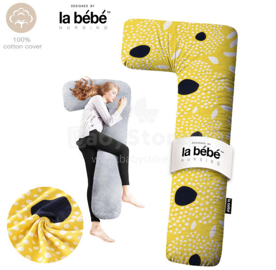 La Bebe™ Flopsy Memory Pillow Art.70608146 Nordic Seeds. Cotton Nursing Maternity grūtnieču pakaviņš spilvens ar pārvalku [2 pārvalki], Memory foam pildīšana,180 см