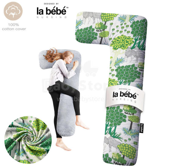 La Bebe™ Flopsy Memory Pillow Art.20608166 Nordic Forest. Cotton Nursing Maternity Подушка для беременных и кормящих мам [2 хлопковых чехла], наполнение - Memory foam, 180 см