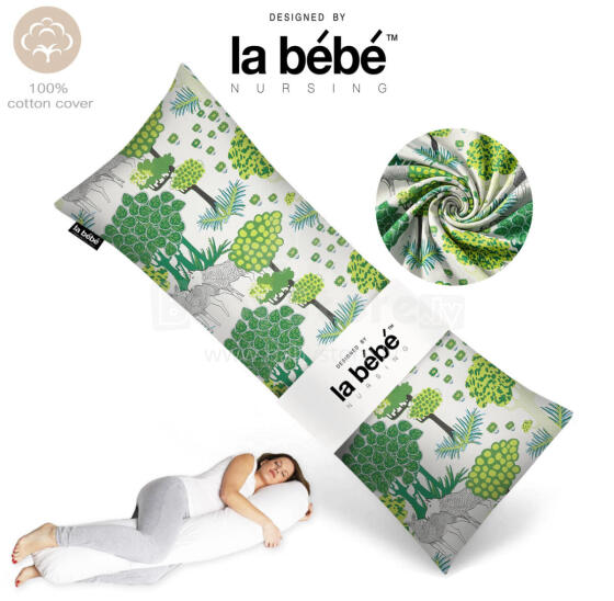 La Bebe™ Easy Maternity Pillow Art.20608166 Nordic Forest. Daudzfunkcionāls gulēšanas atbalsta spilvens ar sintepona (bumbiņsintepons) pildījums (īpaši mīksts un kluss) 135 x 40 cm