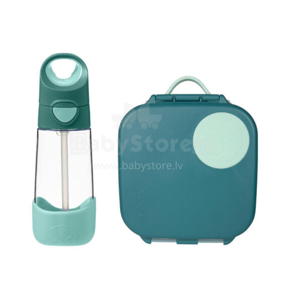 B.BOX 62054 Mini Lunchbox Set + Tritan Bottle with Straw 450 ml Emerald Forest
