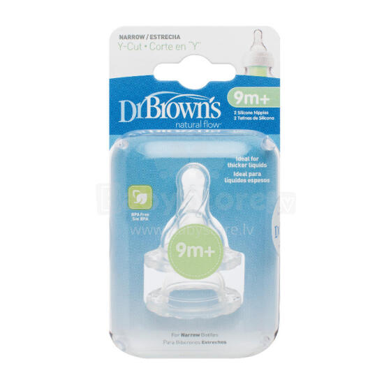 Dr. Brown's 312 Silicone Nipple for Standard Bottle Level Y 2-Pack