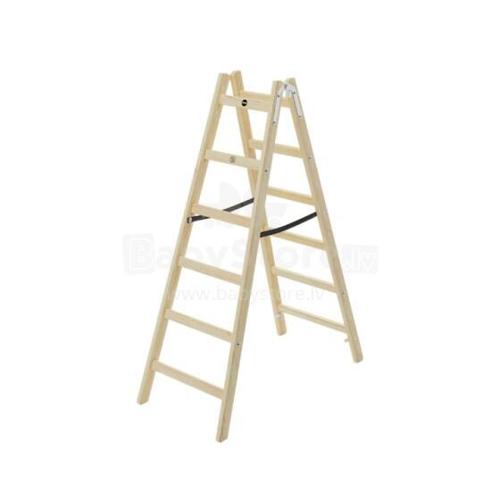 Double-sided ladder H40 StandardLine / wooden / 2x6 steps