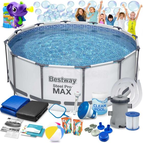 Bestway 56595 427 x 84 cm 17-in-1 Frame Pool + Bubble Machine FREE