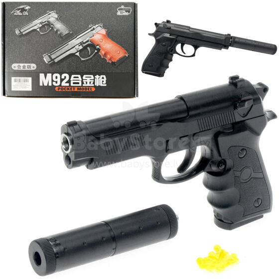 PISTOLET NA KULKI DOCIĄŻONY Z TŁUMIKIEM