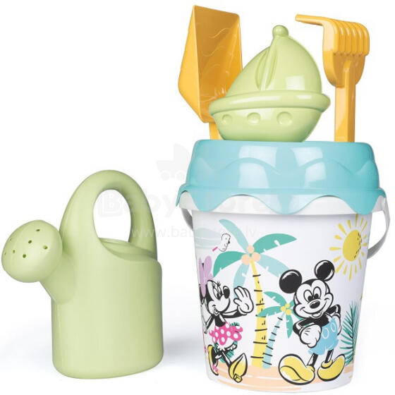 SMOBY Green Mickey Mouse Minnie Bucket with Sand Accessories and Bioplastic Watering Can