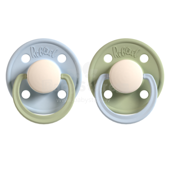 Rebael Round Latex Art.276177 Colour Mix Пустышка(соска) из 100% натурального каучука 0-6 мес.(2 шт.)